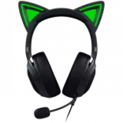 Kraken Kitty V2 - Black, Gaming headset, Kitty Ears, Stream Reactive Lighting, HyperClear Cardioid Mic, 40 mm TriForce Drivers, Built into the earcups microphone, Razer Chroma RGB (Ear and Earcups), Surround sound: Only available on Windows 10 64-bit                          