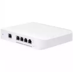 Layer 2 switch with (4) 10GbE RJ45 ports and (1) GbE, 802.3at PoE+ RJ45 input.The Switch Flex XG (USW Flex XG) is a fully managed, mult-gigabit, Layer 2 switch with (4) 10GbE RJ45 ports and (1) GbE PoE input. The USW Flex XG sports slim, compact ho