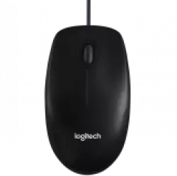 LOGITECH B100 Corded Mouse - BLACK - USB - B2B