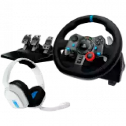 LOGITECH G29 Driving Force Racing Wheel for PS + Astro A10 - WHITE