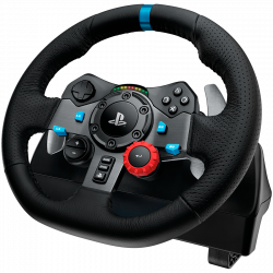 Logitech G29 Driving Force Racing Wheel, PlayStation 4, PlayStation 3, PC, 900° Rotation, Dual Motor Force Feedback, Adjustable Pedals, Leather 