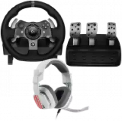 LOGITECH G920 Driving Force Racing Wheel + Astro A10 - WHITE