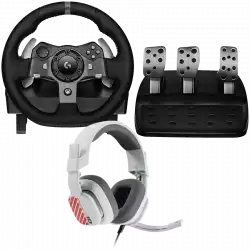 LOGITECH G920 Driving Force Racing Wheel + Astro A10 - WHITE