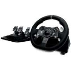 Logitech G920 Driving Force Racing Wheel, Xbox One, PC, 900° Rotation, Dual Motor Force Feedback, Adjustable Pedals, Leather