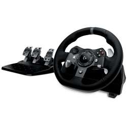 Logitech G920 Driving Force Racing Wheel, Xbox One, PC, 900° Rotation, Dual Motor Force Feedback, Adjustable Pedals, Leather