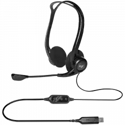 LOGITECH PC960 Corded Stereo Headset BLACK - USB