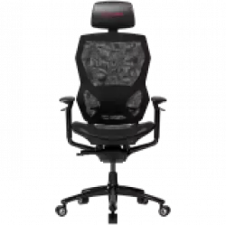 LORGAR Grace 855, Gaming chair, Mesh material, aluminium frame, multiblock mechanism, 3D armrests, 5 Star aluminium base, Class-4 gas lift, 60mm PU casters, Black