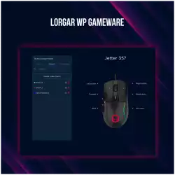 LORGAR Jetter 357, gaming mouse, Optical Gaming Mouse with 6 programmable buttons, Pixart ATG4090 sensor, DPI can be up to 8000, 30 million times key life, 1.8m PVC USB cable, Matt UV coating and RGB lights with 4 LED flowing mode, size:124.90*71.65*41.36mm, 115g