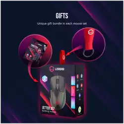 LORGAR Jetter 357, gaming mouse, Optical Gaming Mouse with 6 programmable buttons, Pixart ATG4090 sensor, DPI can be up to 8000, 30 million times key life, 1.8m PVC USB cable, Matt UV coating and RGB lights with 4 LED flowing mode, size:124.90*71.65*41.36mm, 115g