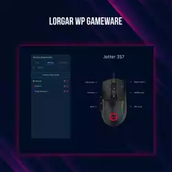 LORGAR Jetter 357, gaming mouse, Optical Gaming Mouse with 6 programmable buttons, Pixart ATG4090 sensor, DPI can be up to 8000, 30 million times key life, 1.8m PVC USB cable, Matt UV coating and RGB lights with 4 LED flowing mode, size:124.90*71.65*41.36mm, 115g