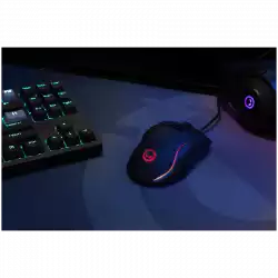 LORGAR Jetter 357, gaming mouse, Optical Gaming Mouse with 6 programmable buttons, Pixart ATG4090 sensor, DPI can be up to 8000, 30 million times key life, 1.8m PVC USB cable, Matt UV coating and RGB lights with 4 LED flowing mode, size:124.90*71.65*41.36mm, 115g