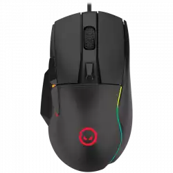LORGAR Jetter 357, gaming mouse, Optical Gaming Mouse with 6 programmable buttons, Pixart ATG4090 sensor, DPI can be up to 8000, 30 million times key life, 1.8m PVC USB cable, Matt UV coating and RGB lights with 4 LED flowing mode, size:124.90*71.65*41.36mm, 115g