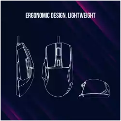 LORGAR Jetter 357, gaming mouse, Optical Gaming Mouse with 6 programmable buttons, Pixart ATG4090 sensor, DPI can be up to 8000, 30 million times key life, 1.8m PVC USB cable, Matt UV coating and RGB lights with 4 LED flowing mode, size:124.90*71.65*41.36mm, 115g