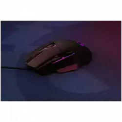 LORGAR Jetter 357, gaming mouse, Optical Gaming Mouse with 6 programmable buttons, Pixart ATG4090 sensor, DPI can be up to 8000, 30 million times key life, 1.8m PVC USB cable, Matt UV coating and RGB lights with 4 LED flowing mode, size:124.90*71.65*41.36mm, 115g