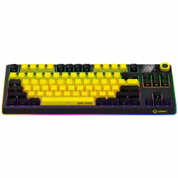 LORGAR KBP70TKLW, Wireless TKL Mechanical Gaming Keyboard Pro, Black/yellow, EN layout