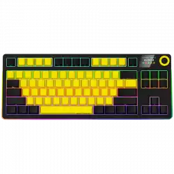 LORGAR KBP70TKLW, Wireless TKL Mechanical Gaming Keyboard Pro, Black/yellow, EN layout