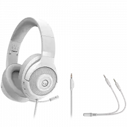 LORGAR Noah 101, Gaming headset with microphone, 3.5mm jack connection, cable length 2m, foldable design, PU leather ear pads, size: 185*195*80mm, 0.245kg, white
