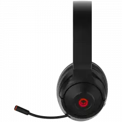 Lorgar Noah 501, gaming bluetooth headset with microphone, BT 5.3 JL7006, battery 1000mAh, type-C charging cable 0.8m, audio cable 1.5m, size:195*185*80mm, 0.28kg. Black