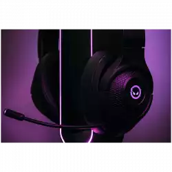 Lorgar Noah 501, gaming bluetooth headset with microphone, BT 5.3 JL7006, battery 1000mAh, type-C charging cable 0.8m, audio cable 1.5m, size:195*185*80mm, 0.28kg. Black