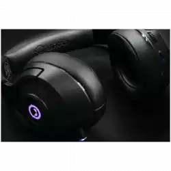 Lorgar Noah 501, gaming bluetooth headset with microphone, BT 5.3 JL7006, battery 1000mAh, type-C charging cable 0.8m, audio cable 1.5m, size:195*185*80mm, 0.28kg. Black