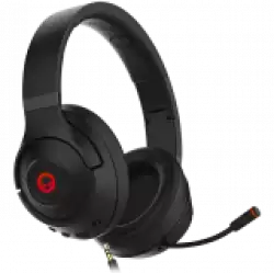 Lorgar Noah 501, gaming bluetooth headset with microphone, BT 5.3 JL7006, battery 1000mAh, type-C charging cable 0.8m, audio cable 1.5m, size:195*185*80mm, 0.28kg. Black