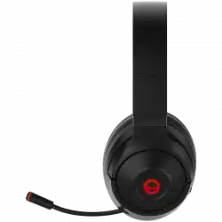 Lorgar Noah 501, gaming bluetooth headset with microphone, BT 5.3 JL7006, battery 1000mAh, type-C charging cable 0.8m, audio cable 1.5m, size:195*185*80mm, 0.28kg. Black
