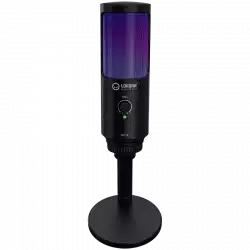 LORGAR SMP40, RGB Microphone with external mute button and metal stand, Black