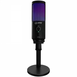 LORGAR SMP40, RGB Microphone with external mute button and metal stand, Black