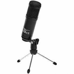 LORGAR Soner 313, Gaming Microphones, Black, USB condenser microphone with Volume Knob & Echo Kob, including 1x Microphone, 1 x 2.5M USB Cable, 1 x Tripod Stand, 1 x User Manual, body size: Φ47.4*158.2*48.1mm, weight: 243.0g