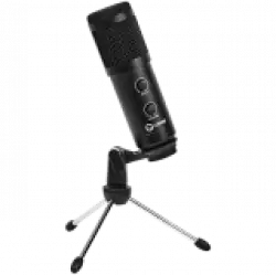 LORGAR Soner 313, Gaming Microphones, Black, USB condenser microphone with Volume Knob & Echo Kob, including 1x Microphone, 1 x 2.5M USB Cable, 1 x Tripod Stand, 1 x User Manual, body size: Φ47.4*158.2*48.1mm, weight: 243.0g