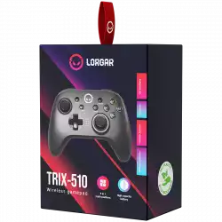 LORGAR TRIX-510, Gaming controller, Black, BT5.0 Controller with built-in 600mah battery, 1M Type-C charging cable ,6 axis motion sensor support nintendo switch ,android,PC, IOS13, PS3, normal size dongle,black