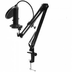 LORGAR Voicer 931, Gaming Microphone, Black, USB condenser microphone with boom arm stand, pop filter, tripod stand. including 1* microphone, 1*Boom Arm Stand with C-clamp, 1*shock mount, 1*pop filter, 1*windscreen cap, 1*2.5m type-C USB cable, 1* Extra tripod