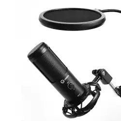 LORGAR Voicer 931, Gaming Microphone, Black, USB condenser microphone with boom arm stand, pop filter, tripod stand. including 1* microphone, 1*Boom Arm Stand with C-clamp, 1*shock mount, 1*pop filter, 1*windscreen cap, 1*2.5m type-C USB cable, 1* Extra tripod