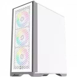 LUX S Arctic EN48298 White, ATX/M-ATX/Mini ITX, U3x1+U2x2, Metal Vents FP & Left TG, 4PCS X24A Arctic Fan & Galaxy II Arctic Fan Control Kit