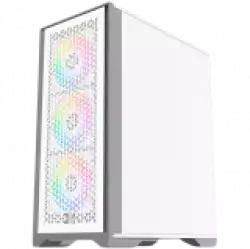LUX S Arctic EN48298 White, ATX/M-ATX/Mini ITX, U3x1+U2x2, Metal Vents FP & Left TG, 4PCS X24A Arctic Fan & Galaxy II Arctic Fan Control Kit