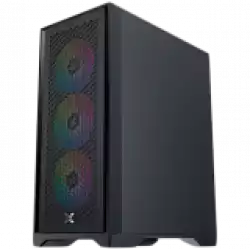 Xigmatek LUX S EN48281, Black, ATX/M-ATX/Mini ITX, U3x1+U2x2, Metal Vents FP & Left TG, 4PCS X24A Fan & Galaxy II Fan Control Kit)