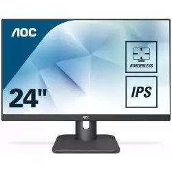 Монитор AOC 24E1Q, 23.8" WLED IPS, 1920x1080@@60Hz, 5ms GtG, 250cd/m2, 1000:1, DCR 20m:1, FlickerFree, Low Blue Light, 2Wx2, Tilt, D-SUB, HDMI, DP