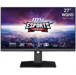 Монитор MSI G272QPF Gaming, 27" 170Hz, WQHD (2560x1440) 16:9, Rapid IPS, 1ms, 300nits, 1000:1, 178&deg;/178&deg;, Adaptive sync, Adjustable Stand, 1x DP, 2x HDMI,1x Headphone out, 3Y Warranty                          