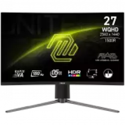 Монитор MSI MAG 27CQ6PF Curved Gaming, 27" 180Hz, WQHD (2560x1440) 16:9, Rapid VA Anti-glare, 1500R Curve, 0.5ms, 300nits, 5000:1, 178/178, AMD FreeSync, HDR Ready, Adjustable Stand, 1x DP, 2x HDMI, 3Y Warranty                          
