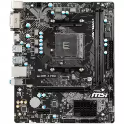 MSI A320M-A PRO,m-ATX,Socket AM4,AMD A320 Chipset,2 DIMMs,Dual Channel DDR4 up to 3200(OC)MHz,1x PCI-E 3.0 x16 slot,4x USB 3.2 Gen1,2x USB 2.0,1x HDMI,1x DVI-D,Gigabit LAN,7.1 HD Audio, 3y warranty