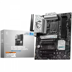 MSI B760 GAMING PLUS WIFI DDR4, LGA 1700, 4xDDR4, ATX, Dual Channel DDR4 5333(OC)MHz, 5x PCIe x16 slots, 2x M.2 slots, 1x HDMI, 1x DP, 2x USB 3.2 Gen 2, 1x USB 3.2 Gen 2 Type-C, 4x USB 2.0, 7.1 HD Audio, 2.5Gbps LAN, WI-Fi 6E, BT, 3Y