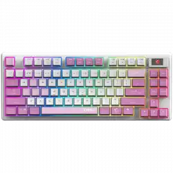 MSI FORGE GK600 TKL WIRELESS VIOLET - Hot-Swappable Mechanical Switches, PBT Keycaps, Sound-Dampening Foam and Gaskets, Integrated Display, RGB LED, 2.4GHz, BT, USB-C