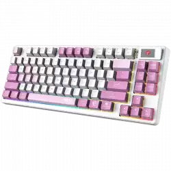 MSI FORGE GK600 TKL WIRELESS VIOLET - Hot-Swappable Mechanical Switches, PBT Keycaps, Sound-Dampening Foam and Gaskets, Integrated Display, RGB LED, 2.4GHz, BT, USB-C                          