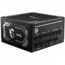 MSI MAG A1000GL PCIE5, 1000W, 80 PLUS Gold, 135mm FDB Fan, Protections: OCP/OVP/OPP/OTP/SCP/UVP, Active PFC Design, Flat Cables, Dimensions: 150mmx150mmx86mm, 7Y Warranty                          