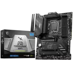 MSI MAG B760 TOMAHAWK WIFI, ATX, Socket 1700, Dual Channel DDR5 7000+(OC)MHz, 2x PCIe x16 slots, 3x M.2 slots, 1x HDMI, 1x DP, 1x USB 3.2 Gen 2x2 Type-C, 4x USB 3.2 Gen 2, 4x USB 2.0, 7.1 HD Audio, 2.5Gbps LAN, WI-FI 6E, BT, 3Y