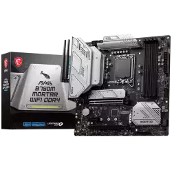 MSI MAG B760M MORTAR WIFI DDR4, mATX, Socket 1700, Dual Channel DDR4 5333(OC)MHz, 2x PCIe x16 slots, 2x M.2 slots, 1x HDMI, 1x DP, 1x USB 3.2 Gen 2x2 Type-C, 3x USB 3.2 Gen 2, 4x USB 2.0, 7.1 HD Audio, 2.5Gbps LAN, WI-FI 6E, BT, 3Y