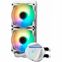 MSI MAG CORELIQUID 240R V2 White Liquid Cooler, 2x 120mm ARGB 2000rpm PWM Fans, ARGB Block, Radiator Pump Design, Rotatable Blockhead, Intel LGA 115x/1200/1700/1366/2011/2066, AMD AM5/AM4/FM2+/FM2/FM1/AM3+/AM3/AM2+/AM2, 3Y Warranty