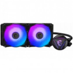 MSI MAG CORELIQUID 280R Liquid Cooler, 2x 140mm ARGB 1800rpm PWM Fans, ARGB Block, Radiator Pump Design, Rotatable Blockhead, Intel LGA 115x/1200/1366/2011/2066; AMD AM5/AM4/FM2+/FM2/FM1/AM3+/AM3/AM2+/AM2/TR4/sTRX4/SP3, 3Y Warranty