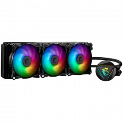 MSI MAG CORELIQUID 360R V2 WHITE Liquid Cooler, 3x 120mm ARGB 2000rpm PWM Fans, ARGB Block, Radiator Pump Design, Rotatable Blockhead, Intel LGA 115x/1200/1700/1366/2011/2066, AMD AM5/AM4/FM2+/FM2/FM1/AM3+/AM3/AM2+/AM2/TR4/sTRX4/SP3, 3Y Warranty