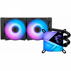 MSI MAG CORELIQUID C240 Liquid Cooler, 2x 120mm ARGB 2000rpm PWM Fans, ARGB Block, Radiator Pump Design, Intel LGA 115x/1200/1700/1366/2011/2066; AMD AM5/AM4/FM2+/FM2/FM1/AM3+/AM3/AM2+/AM2, 3Y Warranty